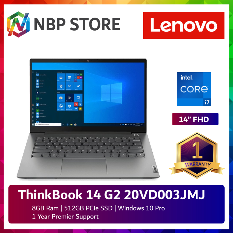 Lenovo ThinkBook 14 G2 20VD003JMJ 14 FHD Laptop Mineral Grey ( i7-1165G7, 8GB, 512GB SSD, Intel, W10P ) Malaysia