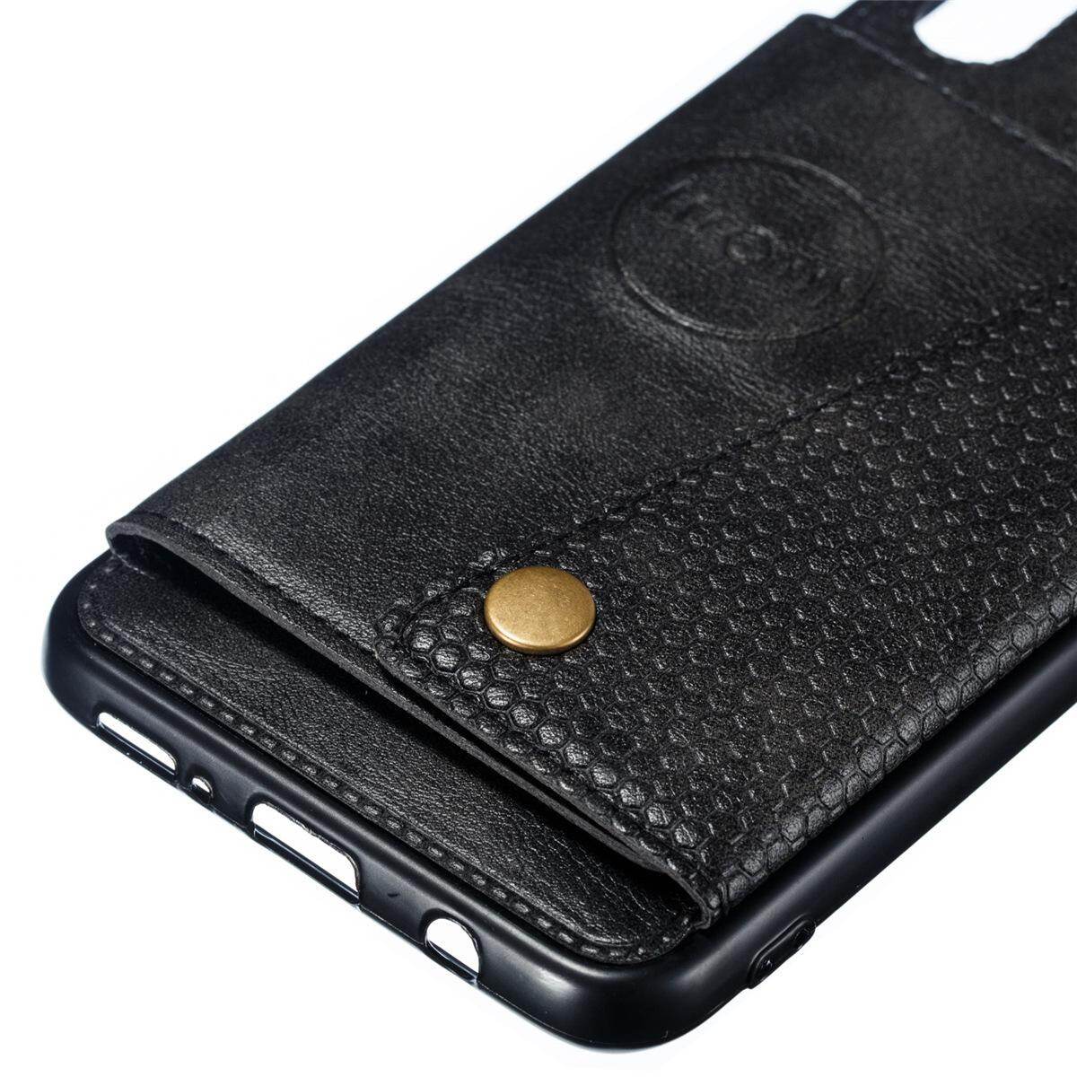 for Samsung A20 A30 Leather Case Multiple Folio Flip Cover Wallet Back Case Shell, can work with Car Mount, Hidden ID Credit Card Slot Holder, Retro Metal Button Clasp, Stand Support