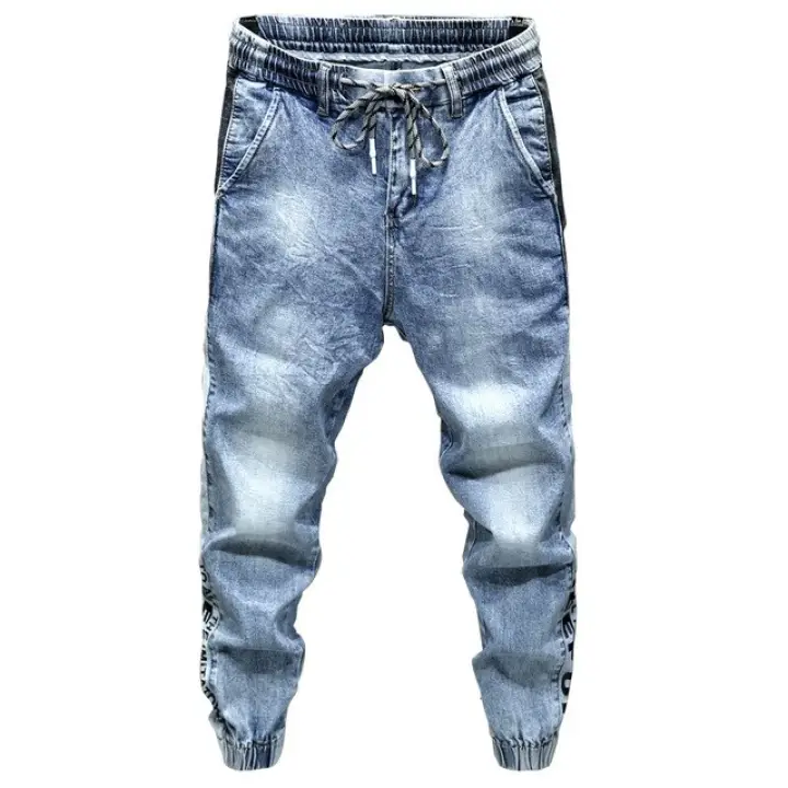 light denim joggers mens