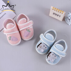 Giày Em Bé, Giày Đi Bộ Đế Bằng Cotton Mềm Cho Bé Gái Trẻ Mới Sinh Tập Đi Căn Hộ