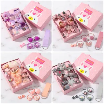 10pcs 18pcs 24pcs Girls Hair Clips Ties Accessories Set With