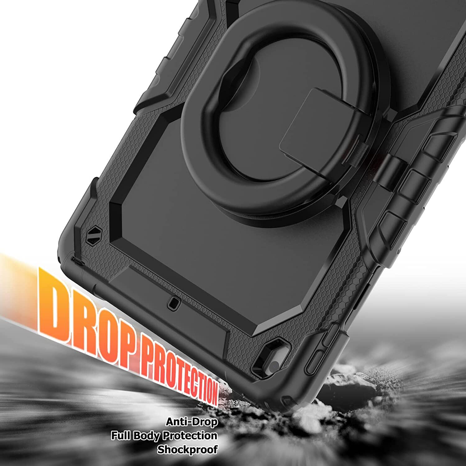 360 Rotating Multi-Functional Handle Ring Pencil Holder Shockproof Case for iPad 10th Gen 10.9 inch 2022, iPad 9th/8th/7th Gen 10.2 inch,iPad Air 5 Air 4,Pro 11 2021 2022,iPad 6th 5th Gen,Air 3,Air 2,Mini 6 5 4