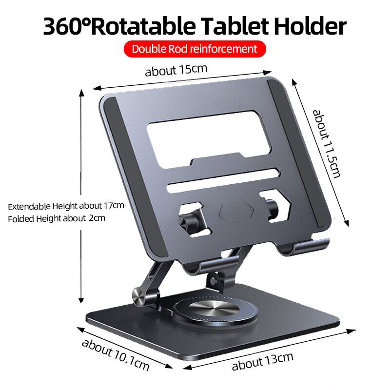 Zeallion Phổ 360 ° Rotation Tablet Đứng Cho iPad Có Thể Điều Chỉnh Có Thể Gập Lại Máy Tính Bảng Chủ Nhôm Điện Thoại Máy Tính Bảng Đứng