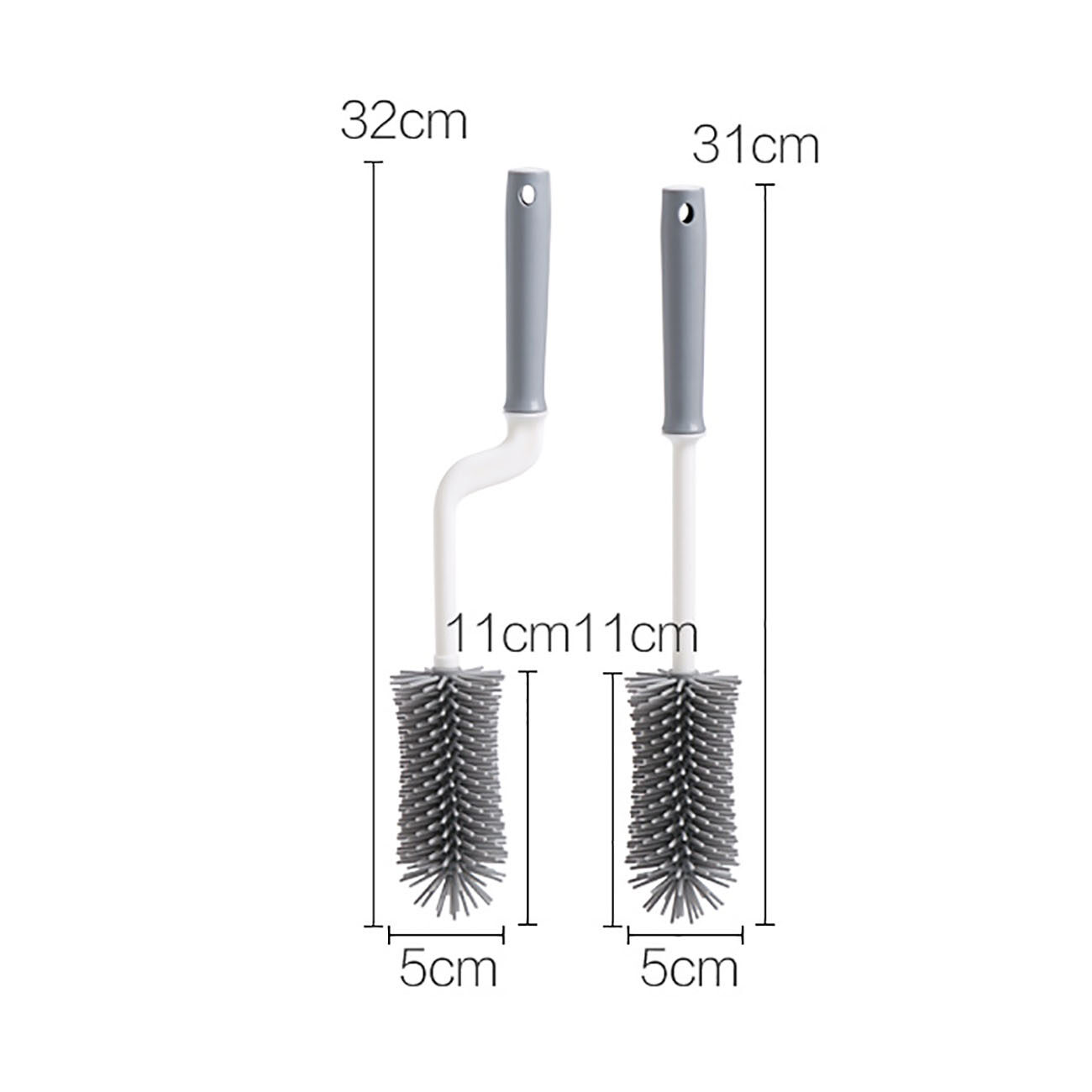 Homenhome 1pcs Soft Silicone Bottle Brush Kitchen Cleaning Brush Long Handle