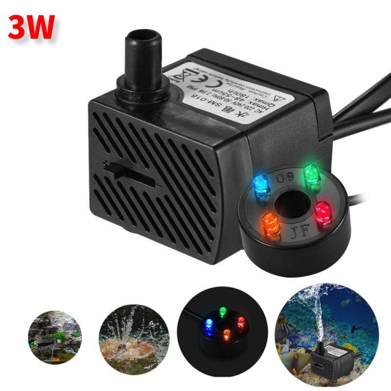 Máy Bơm Nước Chìm 3W Mạnh Mẽ Với Đèn LED Điều Chỉnh Lưu Lượng Nước Cho Đài Phun Nước Ao Hồ Cá Bể Cá Tượng Trưng Với Phích Cắm EU