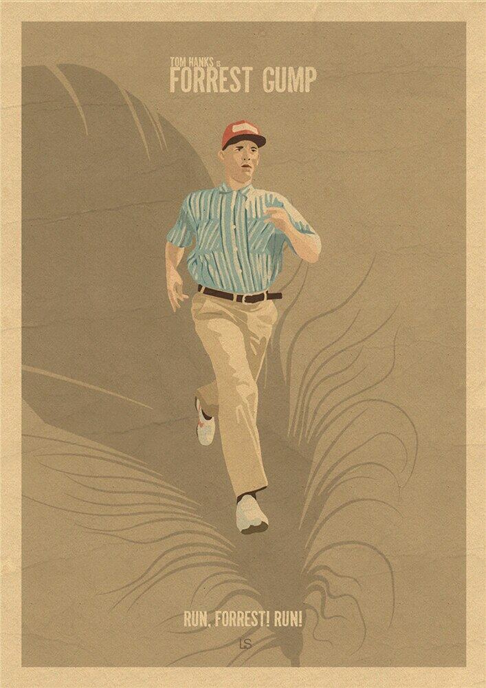 Forrest Gump Hollywood Inspirational Movies Kraft Paper Posters Wall