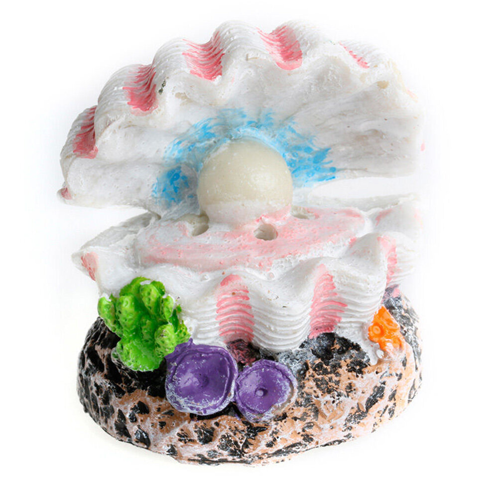 BQGRBT Artificial Fish Tank Bubbling Air Stone Air Tube Decor Aquarium Decoration Shell Pearl Resin Ornaments