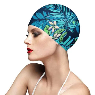 High Quality Women Man Moulded Swim Cap Silicone Swimming Pool Hat Plain Protection Ear Swim Cap