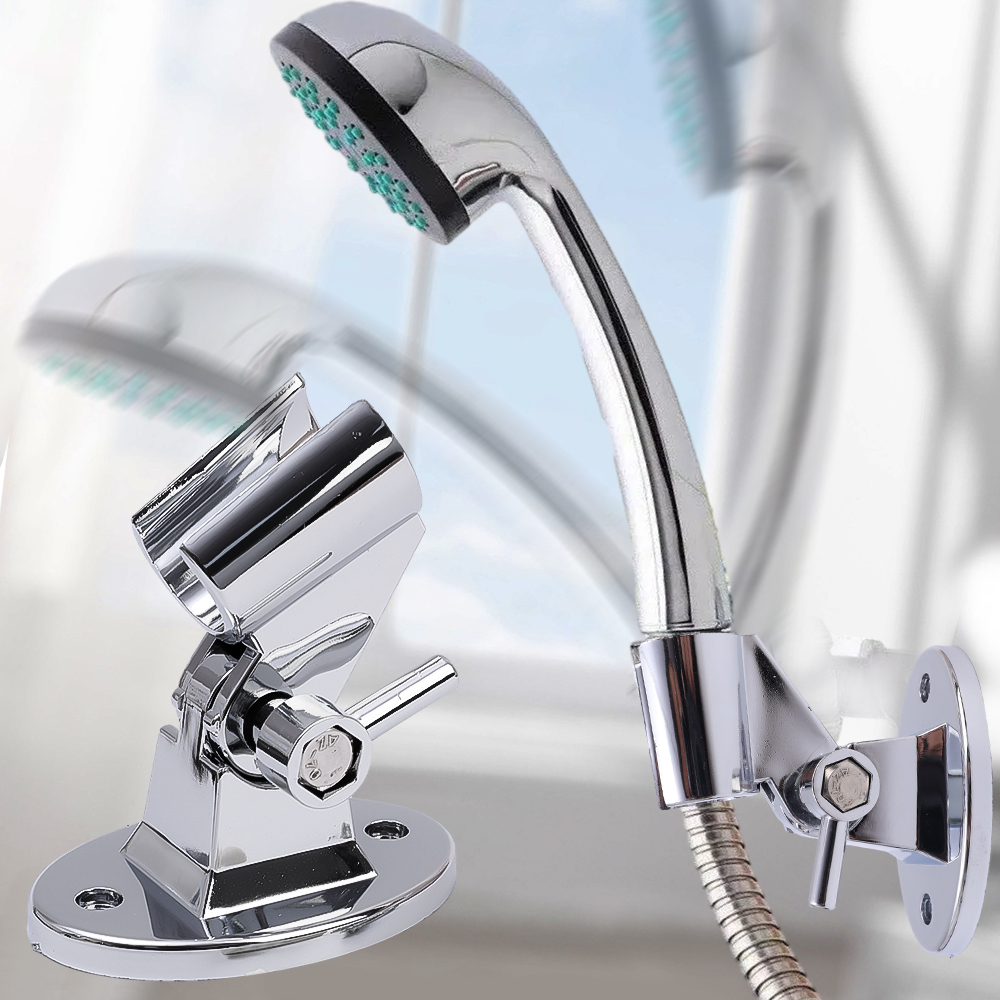 Adjustable Shower Head Bracket Base Bathroom Universal Wall Mounted Shower Head Holder Handheld Sprayer Fixed Base Support