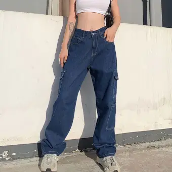 plus size denim cargo pants