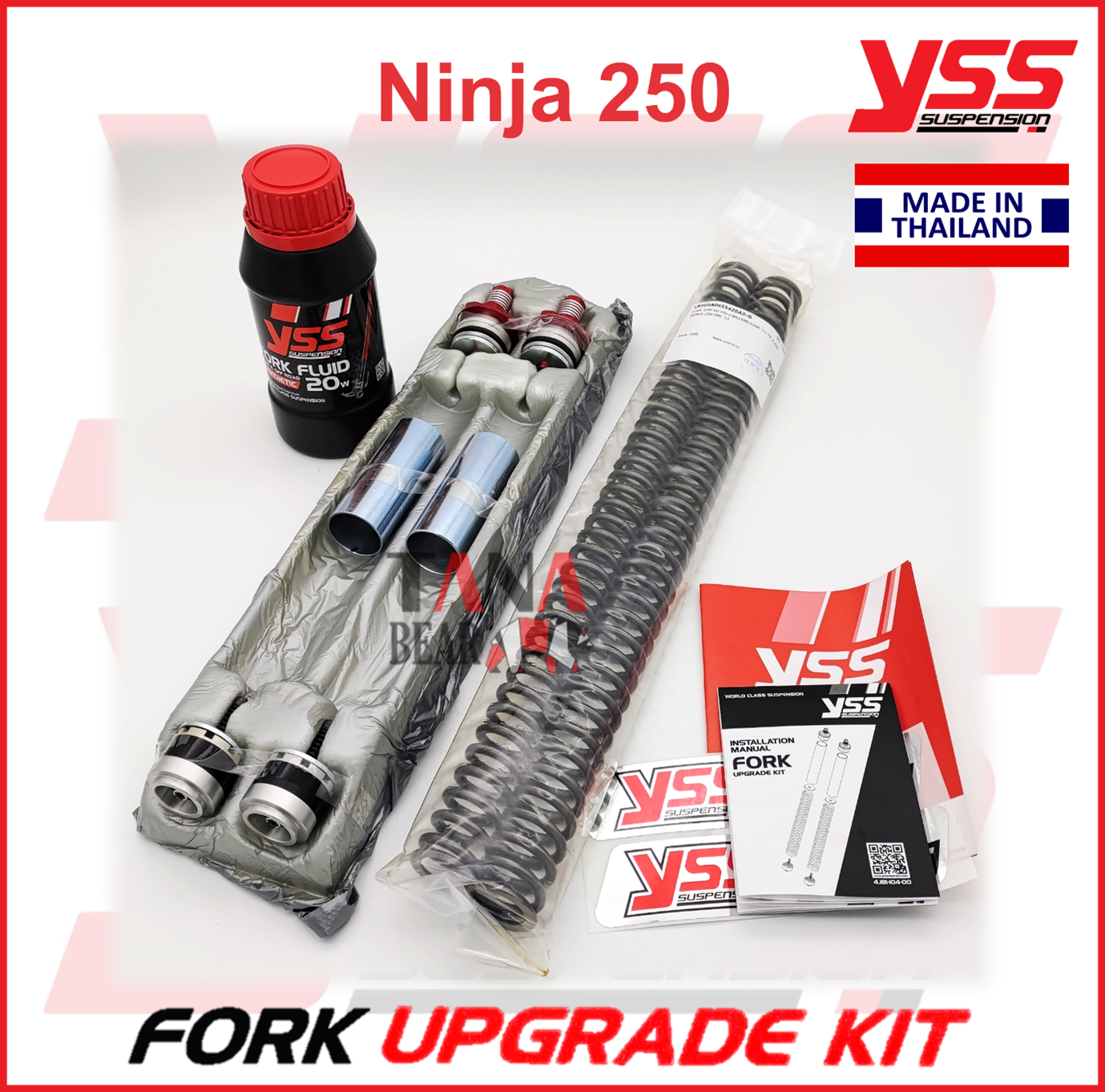 YSS Ninja250 Fork Upgrade Kit (Full Set Adjustable Top Cap Preload