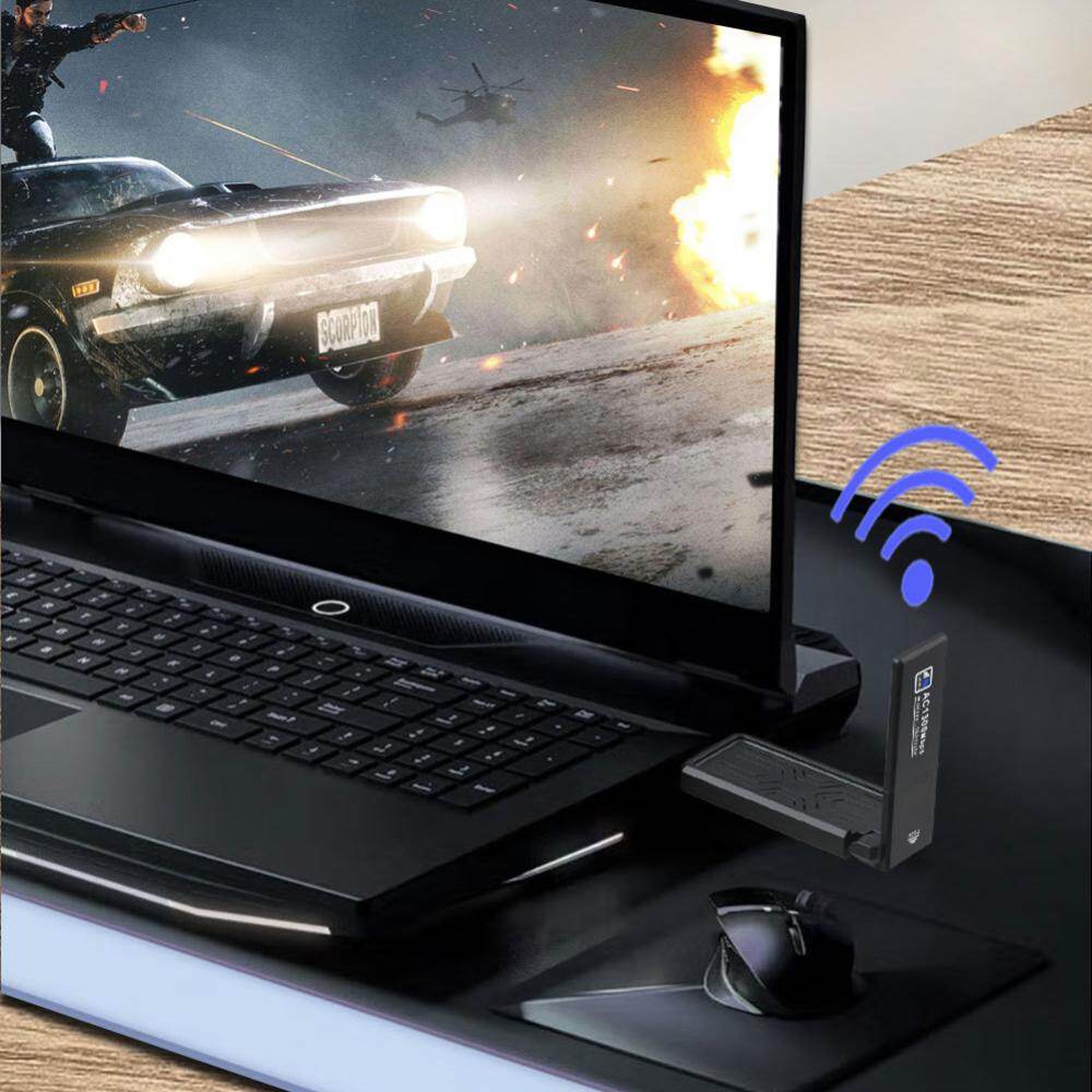 Wireless Network Card Drive-free Network Adapter 1300Mbps Network External Receiver Plug and Play for Win7/8/10/11
