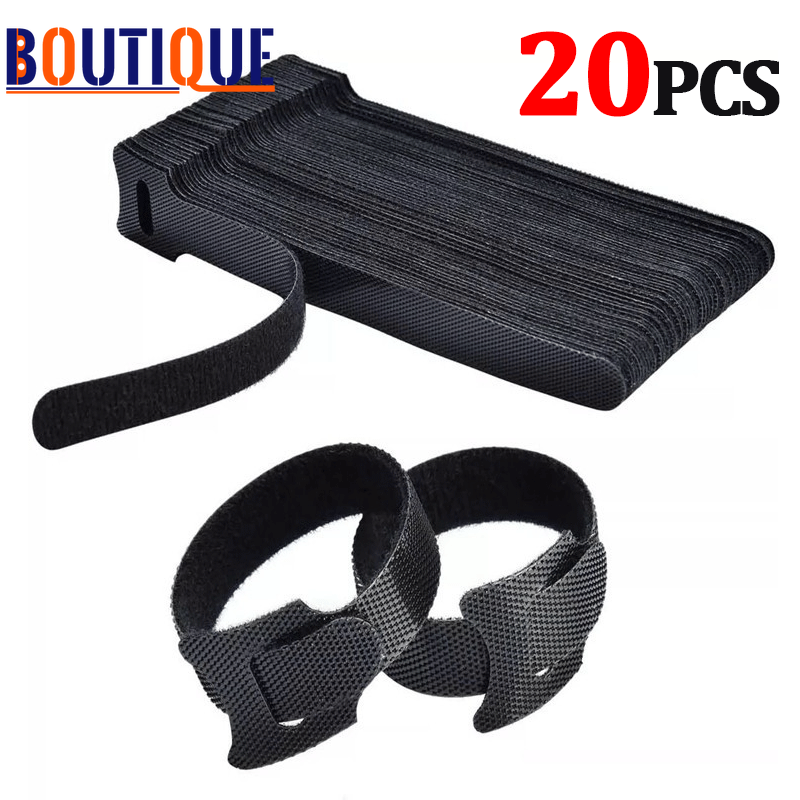 20 Cái Bộ Kẹp Giữ Dây Cáp Tie Máy Cuộn Dây Lặp Lại Neo Bằng Dây Thép Tie Cho Tai Nghe Chuột Cáp Cáp AUX Chủ Quản Lý Cáp