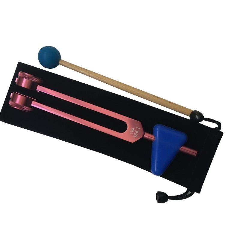 OM 136.1 Hz Tuning Forks Set Chakra Tuning Fork Sound Healing Fork Crystal Fork Tuning Therapy Tool All In A pouch & Wooden Striker