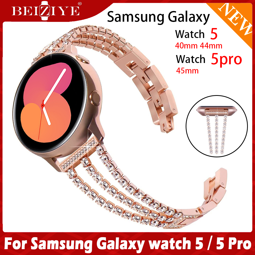 Dây đeo kim loại cho Samsung Galaxy Watch 5 Dây đeo chuỗi 40mm 44mm Vòng đeo tay Samsung Galaxy Watch 5 Pro Dây đeo 45mm Dây đeo thông minh Dây đeo tay thông minh Dây đeo tay Samsung Galaxy Watch5