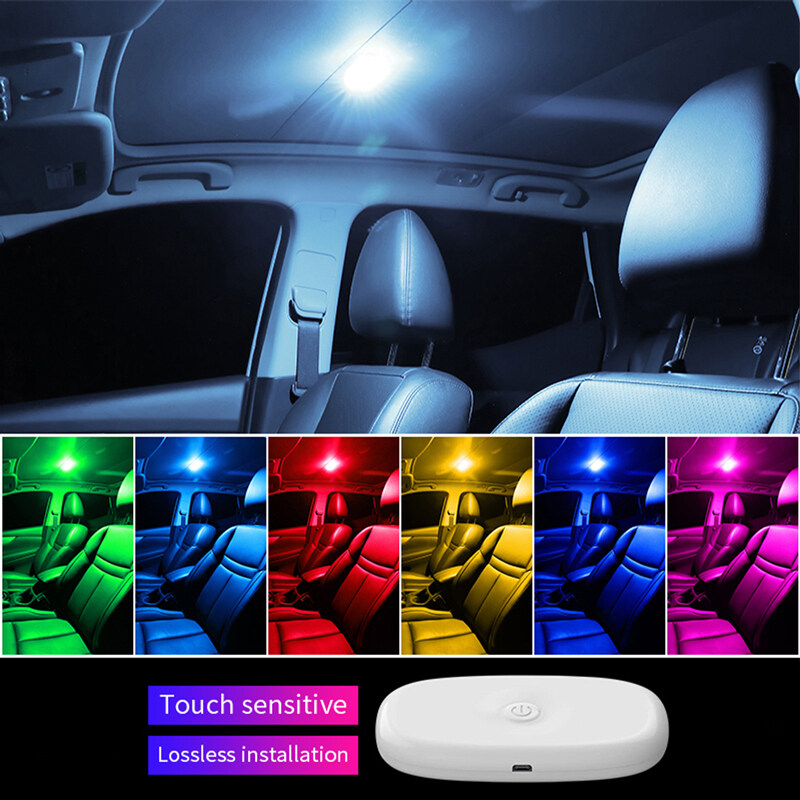 LED Touch Light Wall Reading Lamp Car Ceiling Light Ambient Mood Car Interior Trunk Light Inside