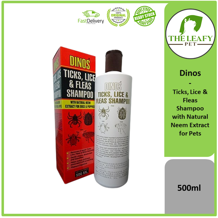 Dinos ticks lice outlet & fleas shampoo