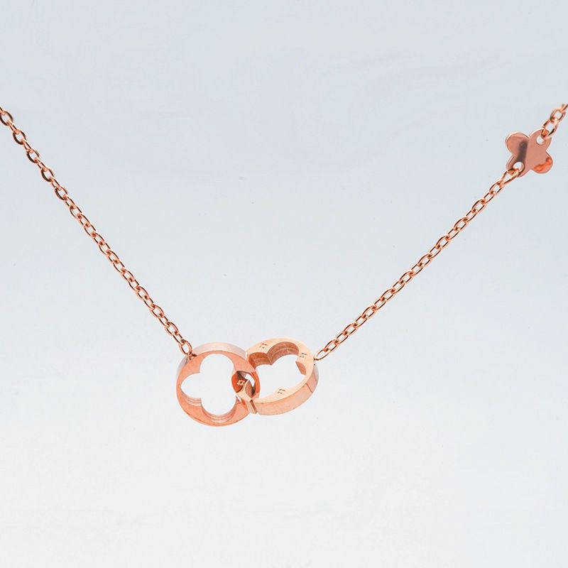 RAISS Choker Necklace Hollow Model Design Sheet Semicolor Rose Gold Titanium Steel Material For Women