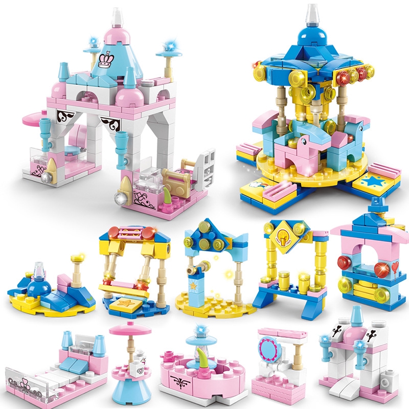 Gostar Mini 6 In 1 Building Blocks DIY Police Car Fire Truck Castle ...
