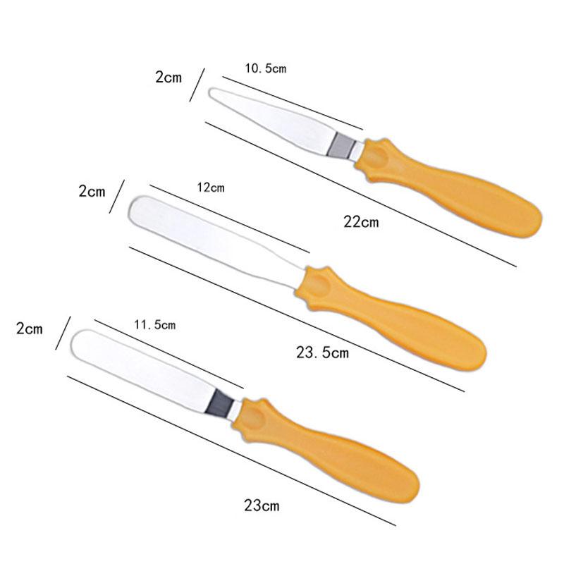 3Pcs/Set Cake Spatula Palette Cakes Icing Sugar craft Pastry Tools Fondant Cake Decorating Tools Kitchen Accessories