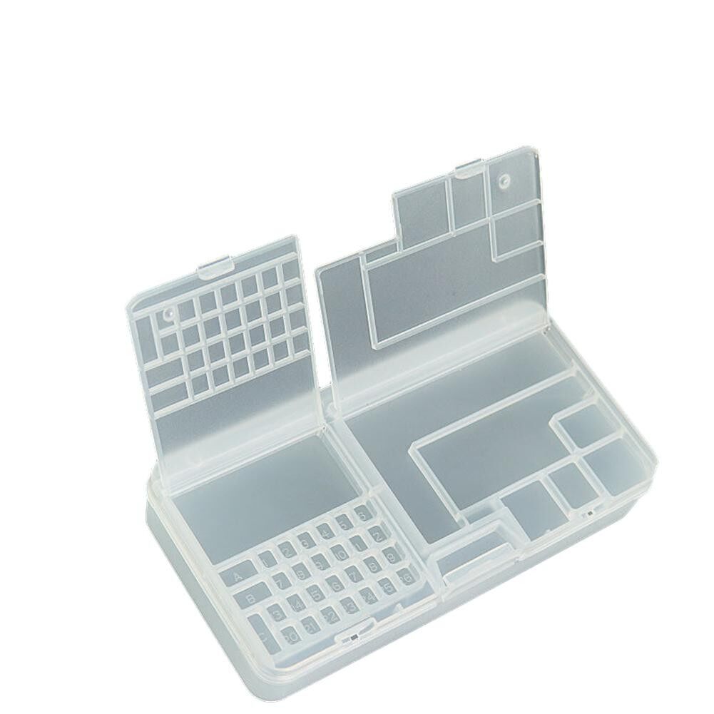 2Pcs Transparent Rectangle Plastic Storage Box Screw Holder Case Organizer Container Tool Box
