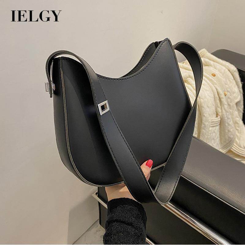 IELGY PU leather lady retro all-match niche crossbody bag