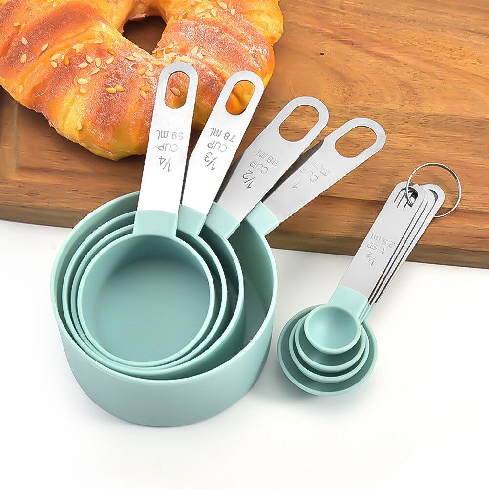 4pcs Measuring Cups And Measuring Spoon Stainless Steel Measuring Cups Spoons Kitchen Baking Cooking Tools Measuring Tool Set