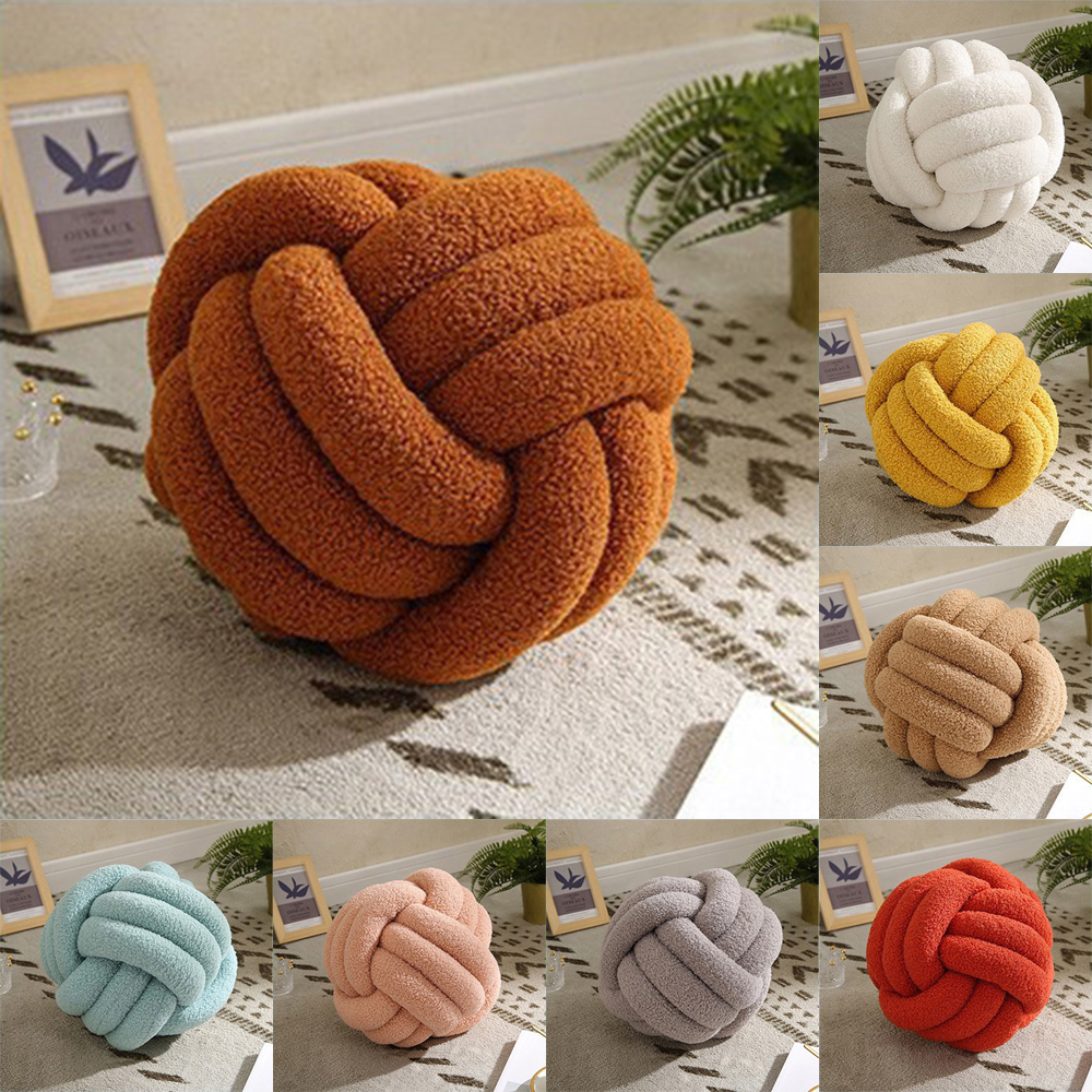 Well-padded Pillow Cushion Plush Decor Home Stuffed Throw Knot Ball Soft