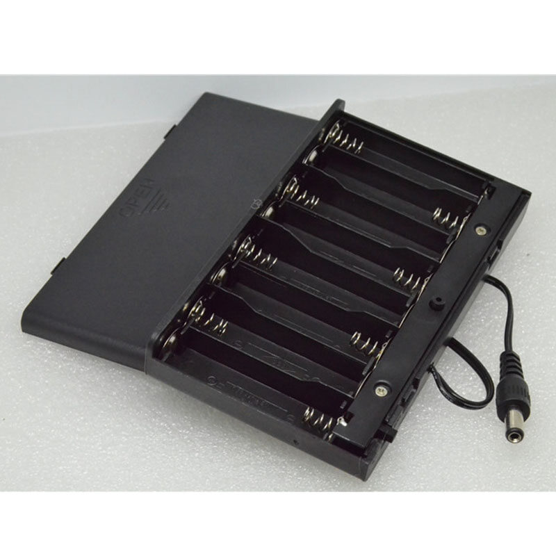Hộp Đựng 12V 8 X Khay Pin AA Có Nắp Công Tắc DC