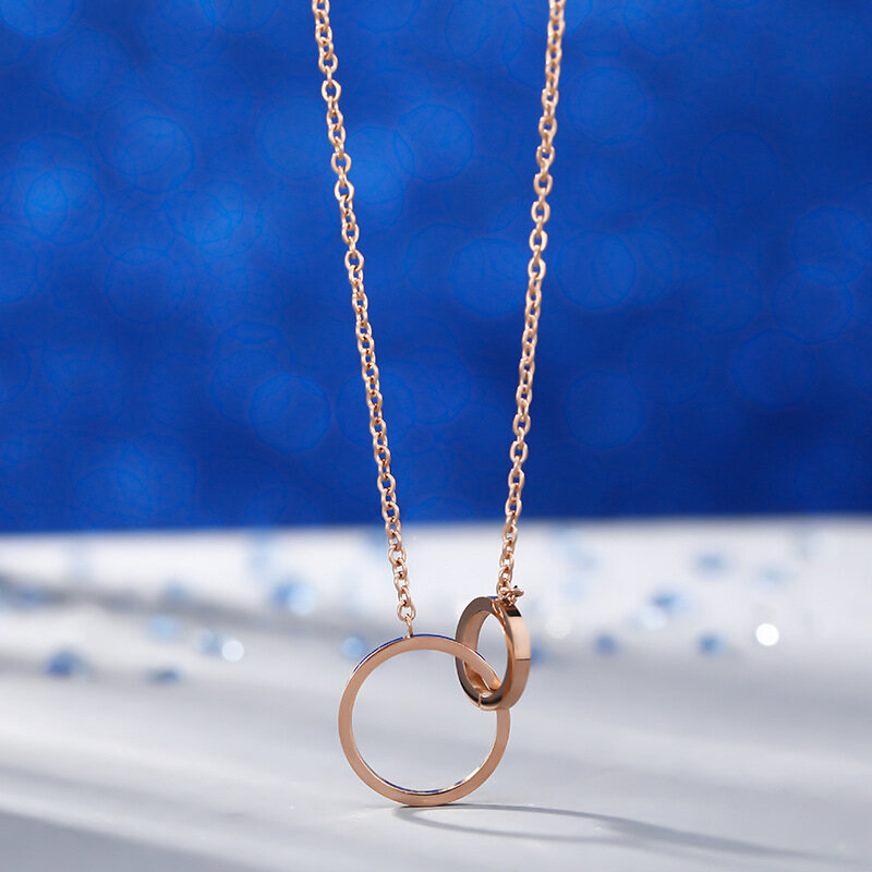 T-B COD Titanium Steel Necklace Color Preserving Diamond Black Swan Clover Bracelet Earring Necklace Women Jewelry Set Necklace Rose Gold Bracelet Jewelry