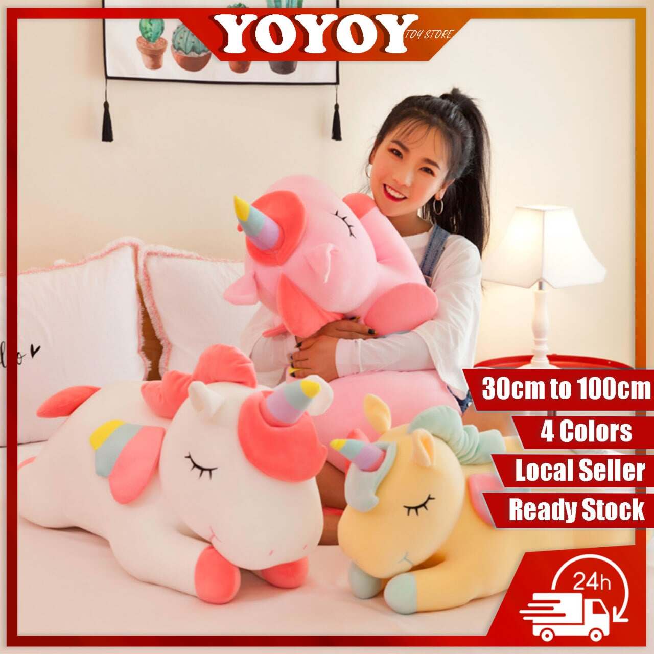 YOYOY 30cm/65cm/100cm cute unicorn plush toys stuffed softtoys doll unicorn  pillow pony doll children's gift doll | Lazada