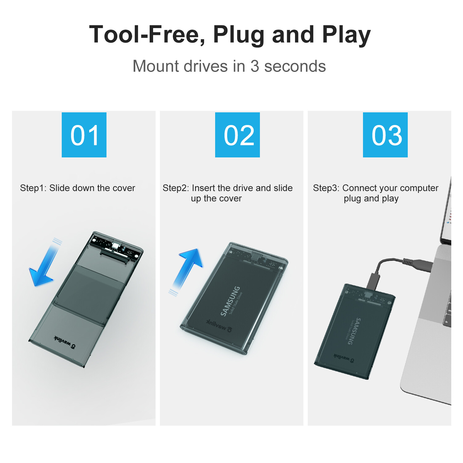 Wavlink Vỏ SSD USB3.1 Gen.2 Type-C 2.5"