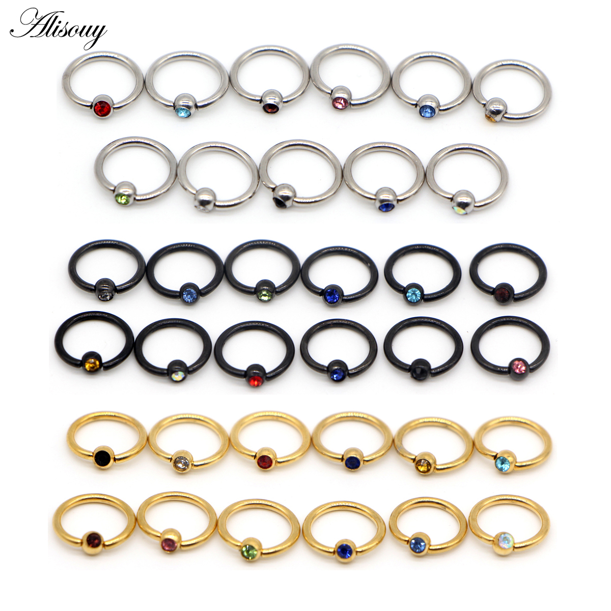 Vonchic BCR Captive Bead Ring – 14g 16g, 316L Stainless Steel – Nose Lip Ear Tragus
