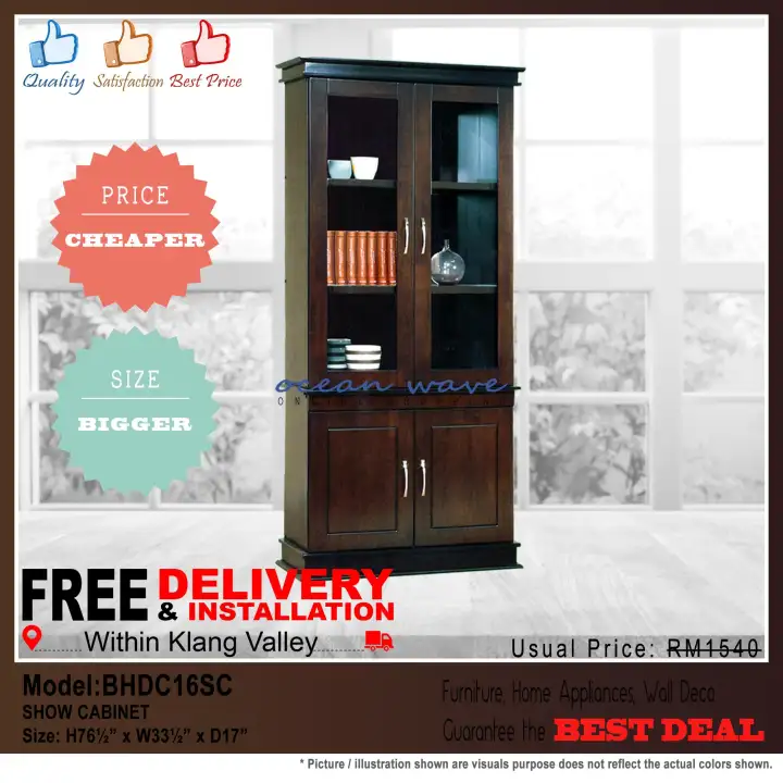High Quality Modern Design Glass Door Book Shelf Display Cabinet