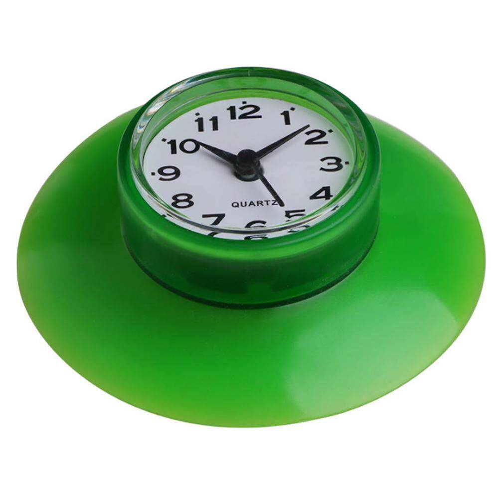 Terylin Waterproof Bathroom Kitchen Round Suction Cup Refrigerator Wall Clock Decoration
