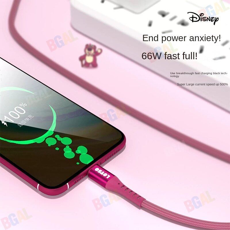 (66W)100% Authentic Disney USB to Lightning Cable Fast charging With data transmission iPhone Cable USB Cable Type-C