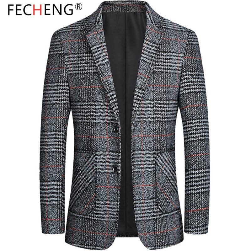 Brand Blazers Men Spring Autumn Business Casual Suit Lattice Pattern Korean Version Mens Slim Fashion Blazers
