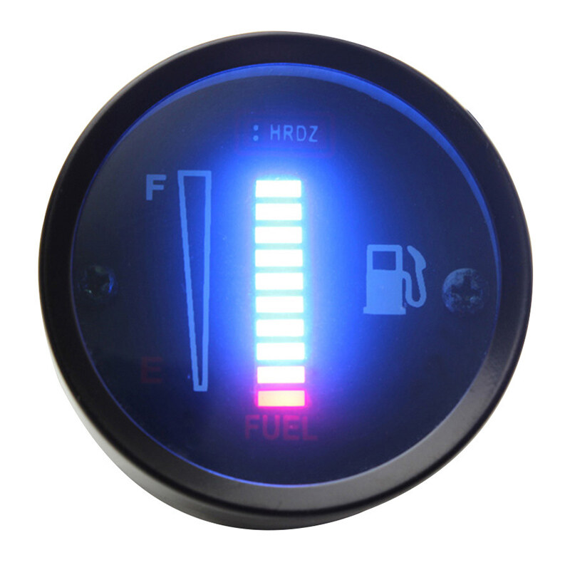 12V/24V Universal 52mm Car Motorcycle Fuel Level Meter Gauge 8 LED ...