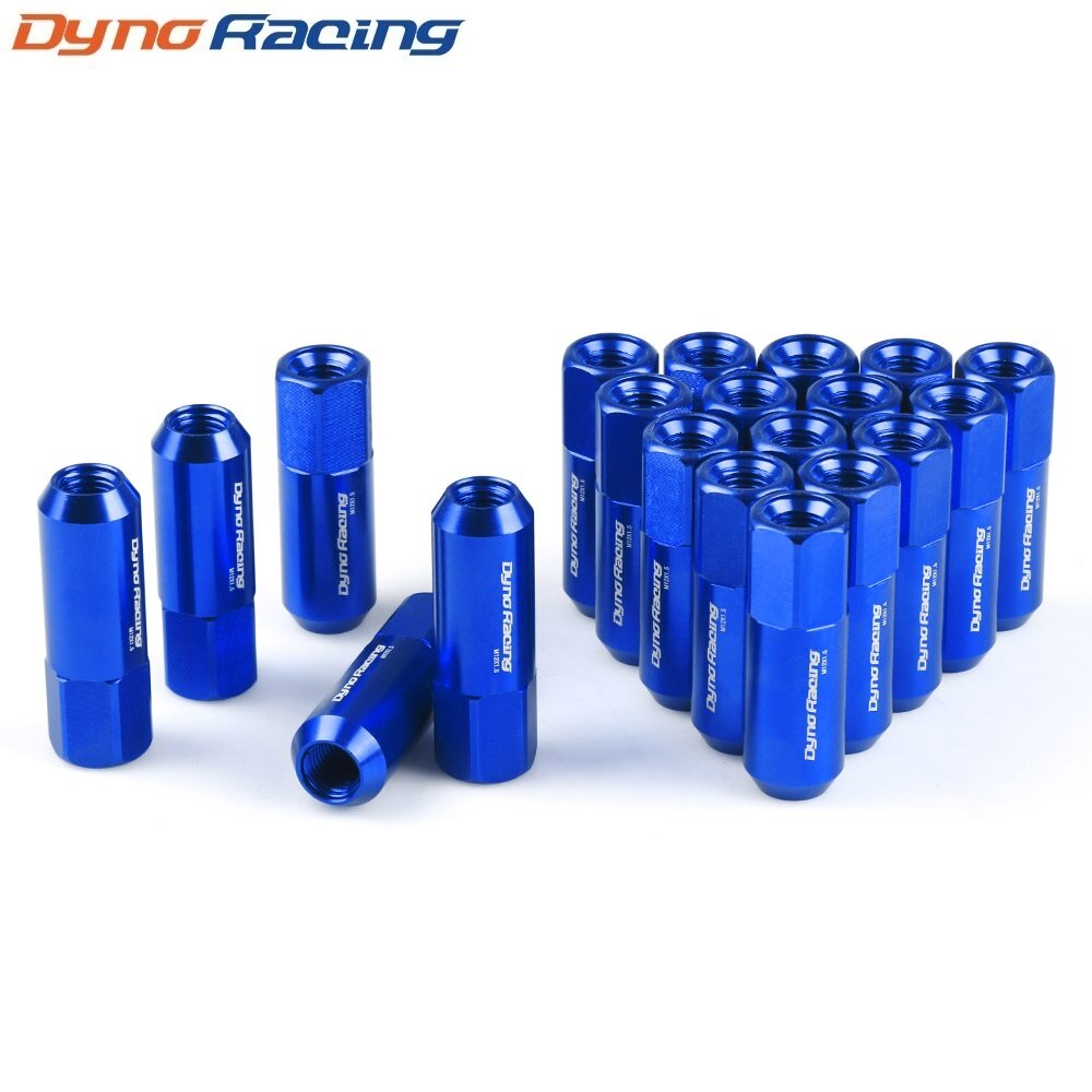 Dynoracing blue 60mm m12x1.5 wheel nuts new 20pcs racing lug wheel nuts screw aluminum lug nut m12x1.5