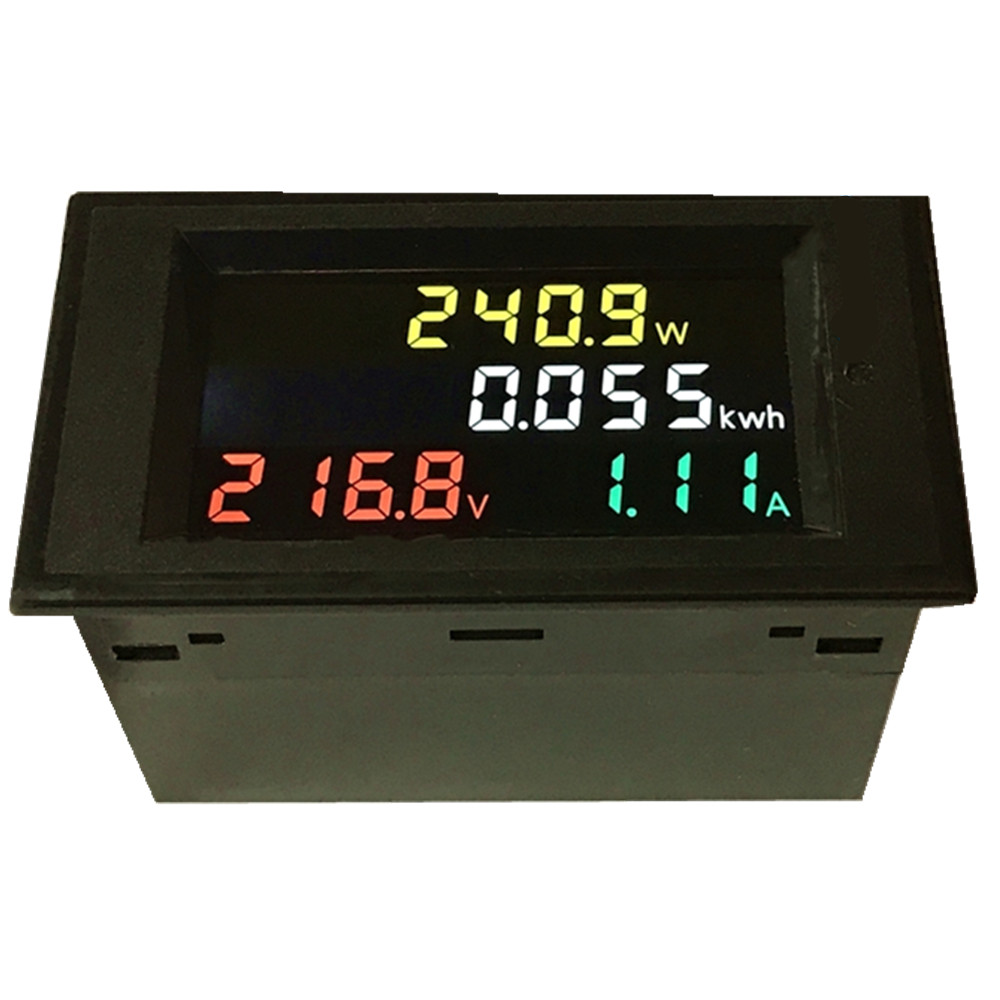 Aideepen Vôn Kế Màn Hình LCD AC 200V-450V Chính Thức/Ampe Kế/Điện Áp/Ampe/Công Suất/KWh Đồng Hồ Đo Điện Áp, Dòng Điện Và Công Suất 100A CT, Màn Hình LCD Bốn Màn Hình LCD