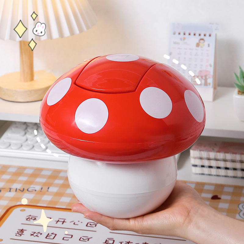Kitchen trash can, shaking head, desktop paper basket, multifunctional household storage bin, car mounted cute desktop trash can