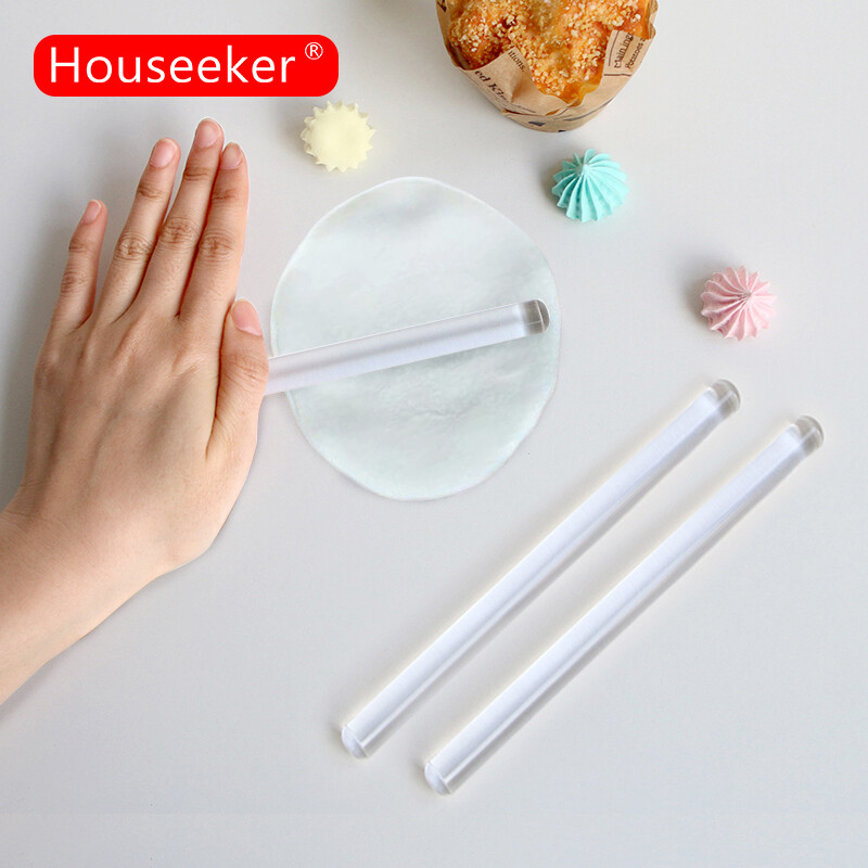 Houseeker Acrylic Rolling Pin Fondant Cake Decoration Dough Roller Baking Cooking Tools