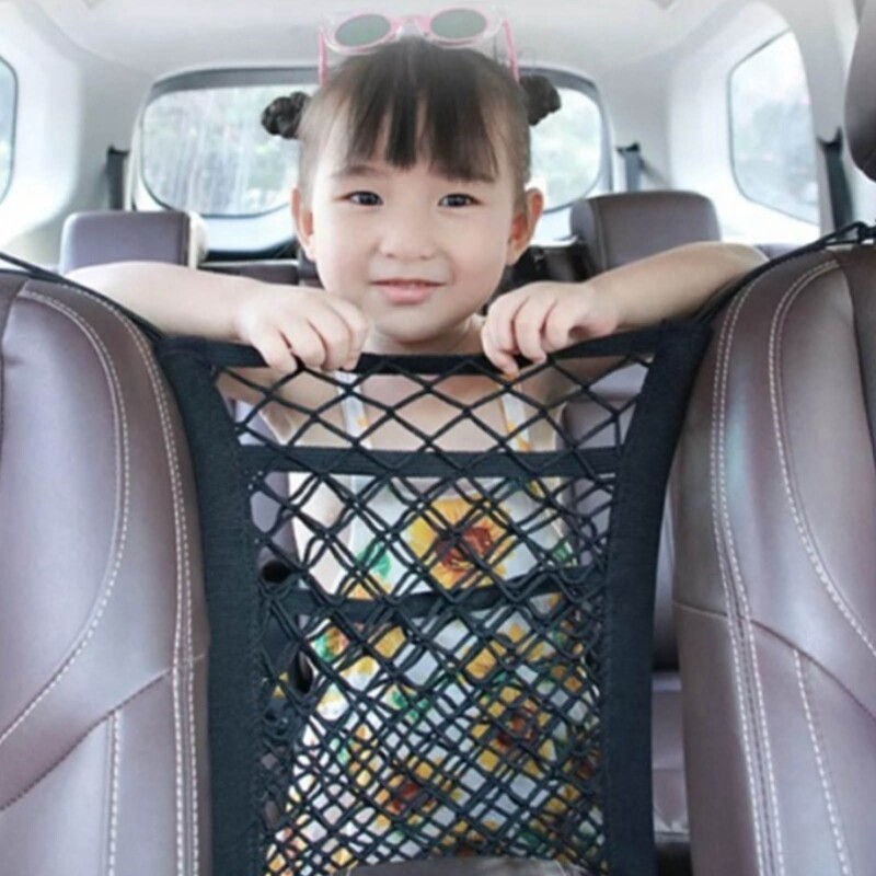 Strong Elastic Mesh Net Bag Between Car Organizer Seat Back Storage Bag Luggage Holder Pocket Car Accessories