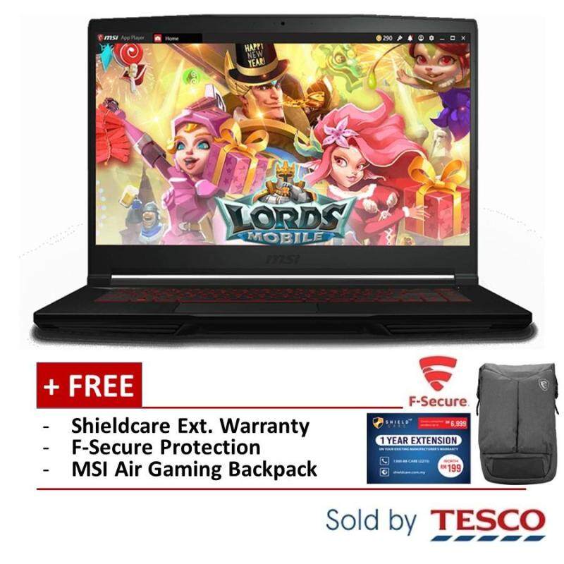 MSI GF63 Thin 9SC-038MY Gaming Laptop (i7-9750H/ 8GB/ 512GB) + Ext. warranty + Fsecure Malaysia