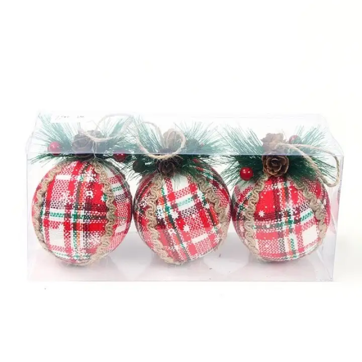 plaid ball christmas ornaments