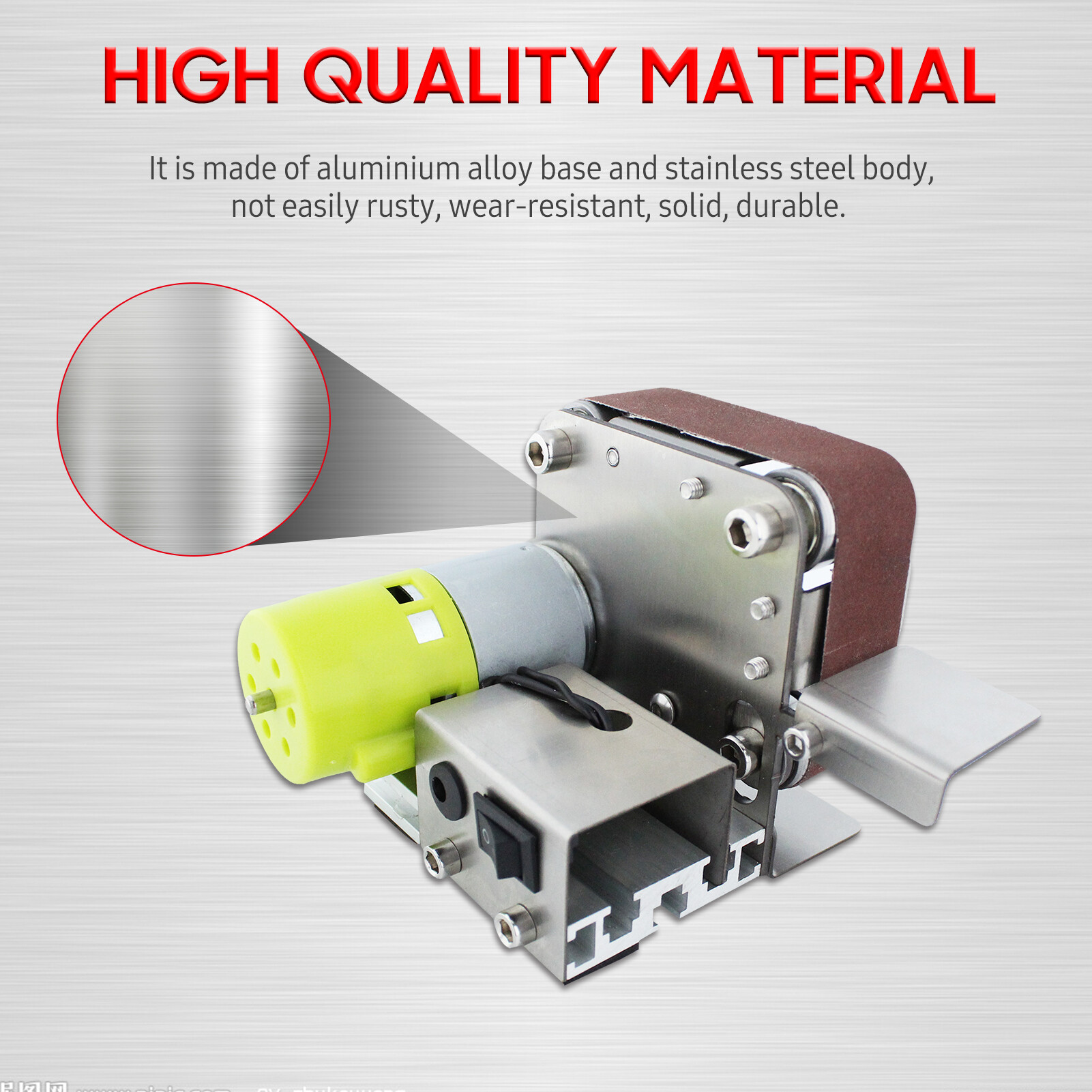 Smart Sensor Mini Belt Sander Electric Sanding Polishing Grinding Machine 7 Variable Speed with 10 Sanding Belts for Polishing Wood Acrylic Metal