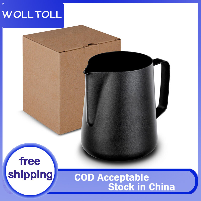 Milk Frother Jug, Stainless Steel NotStick Coating Black Milk Pitcher