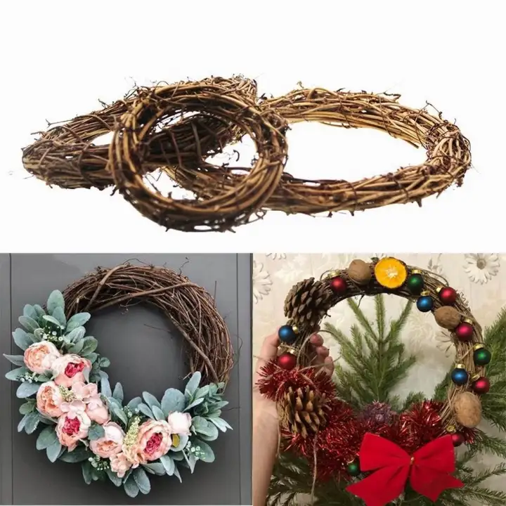 Natural Dried Grapevine Wreath Diy Handmade Door Hanging Grapevine