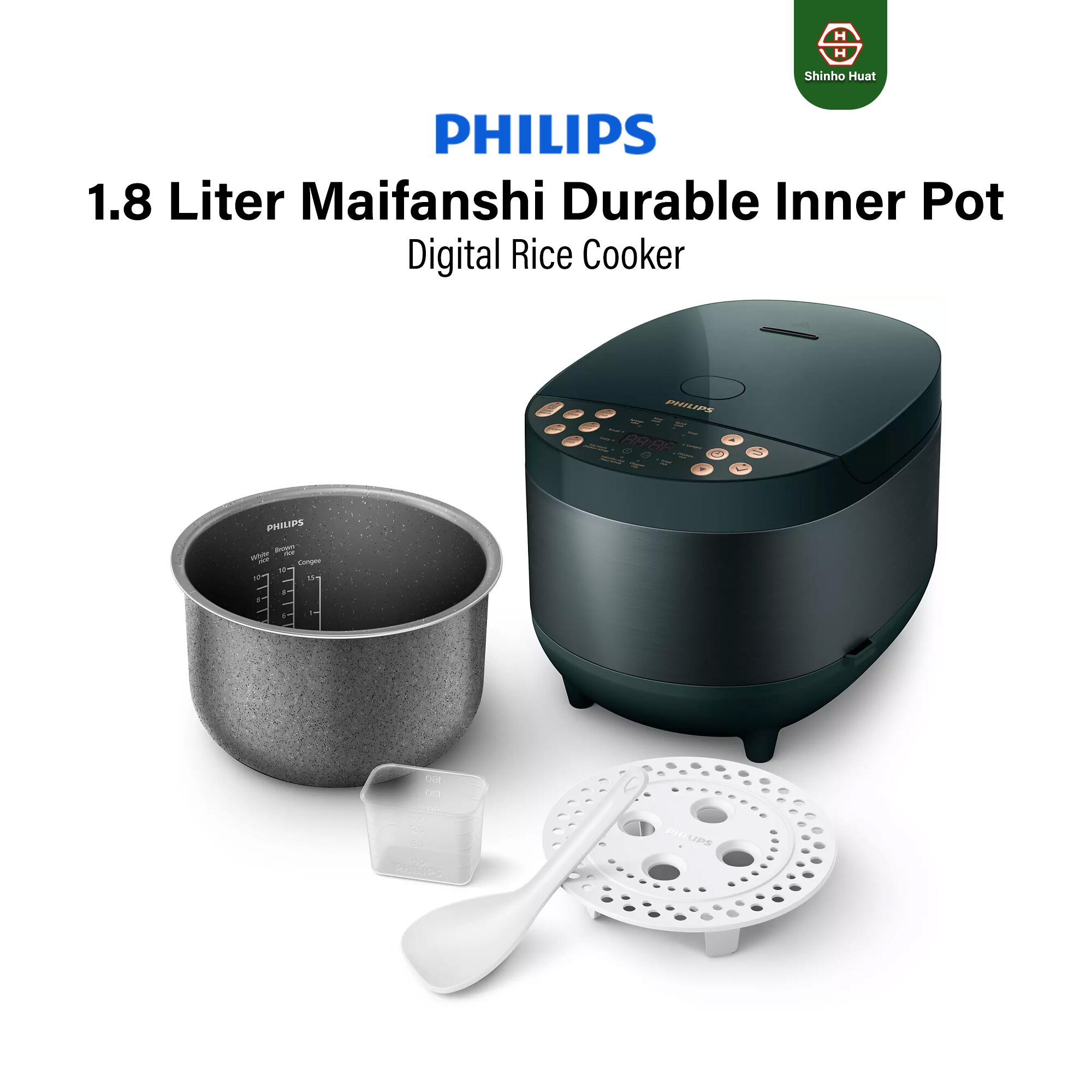 Philips digital rice cooker 1.8 Liter HD4518 HD4518/62 Lazada