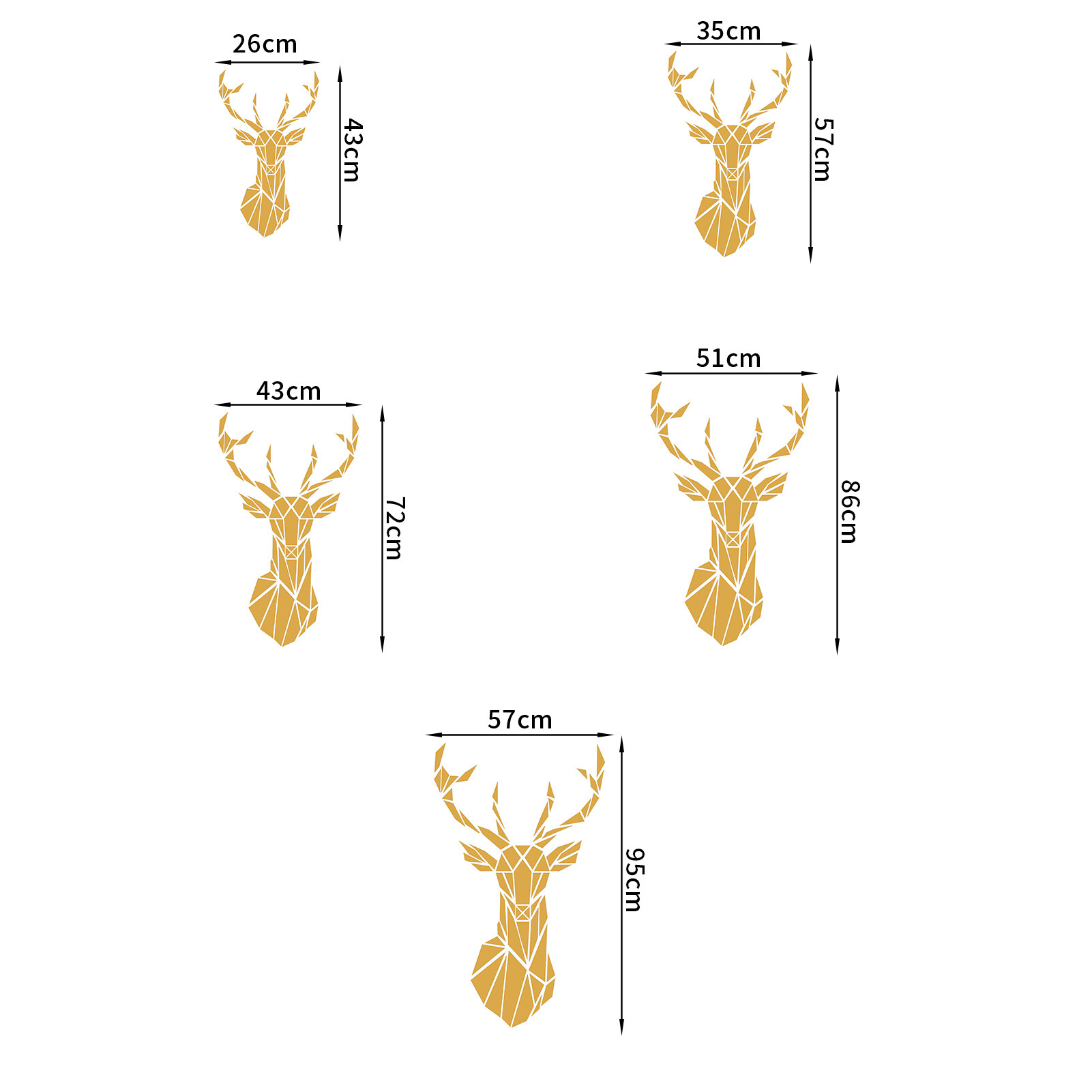 1 Set Mirror Wall Sticker Self Adhesive Strong Stickiness Removable Reflective Effect Smooth Surface Deer Head 3D Mirror Sticker Wall Art Decoration Bedroom Supplies